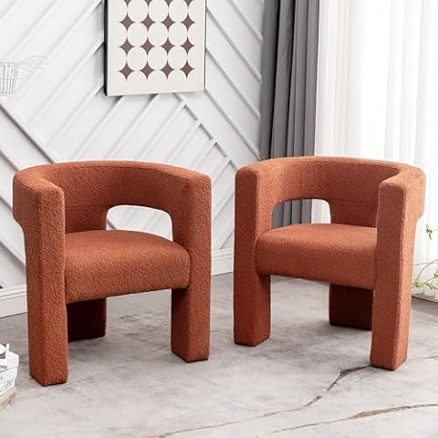 KINWELL 28" Boucle Accent Chair Set Cover