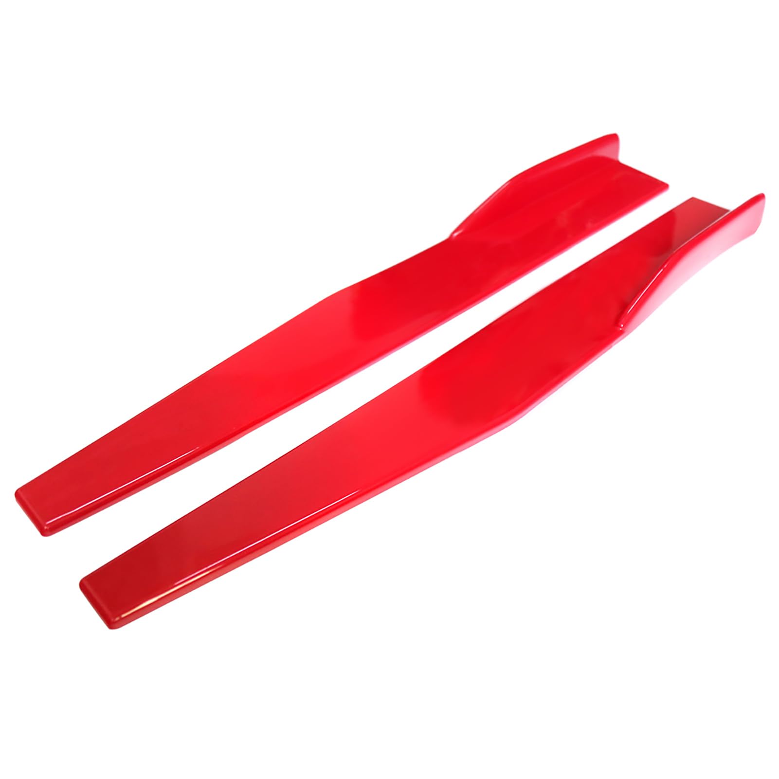 Par de faldas laterales universales de 74,5 cm para coche, estilo de fibra de carbono, kits de divisores laterales, estilo exterior automotriz negro brillante para Sedan Coupe (Roja)