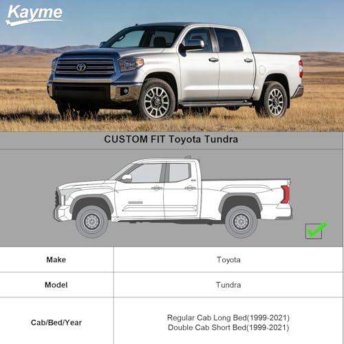 Image of Kayme Truck Cover Custom Fit Toyota Tundra Regular Cab Long Bed /Double Cab Short Bed(1999-2021) Full Exterior Heavy Duty Outdoor Pickup Truck Car Cover Waterproof All Weather.