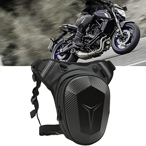 Motorcycle Drop Leg Bag, Reflective Strip Thigh Pack Waterproof for Cycling for Fishing (Carbon Fiber) - Image 2