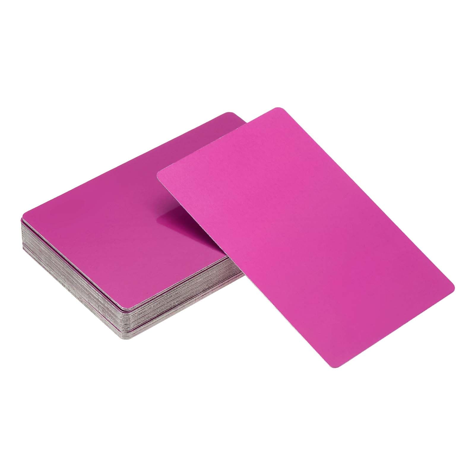 YELARXI Metal Business Card Blanks Aluminum Laser Engraving Business Cards, 86 x 54 x 0.2 mm Fit for Office Name DIY Printing (60 Pack, Purple) — image 1