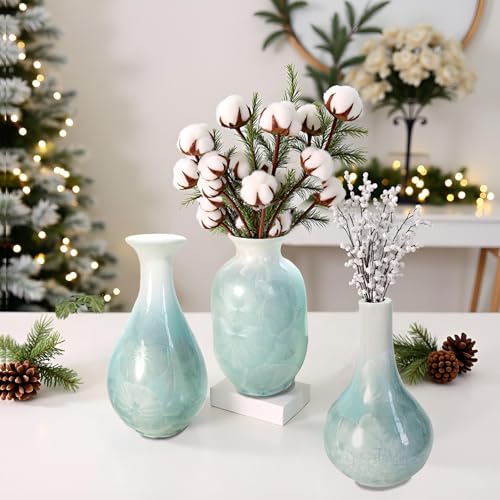 Artisoul® Keramik Vasen Deko, 3er Klein Vasen Set Blumenvasen, Decor...