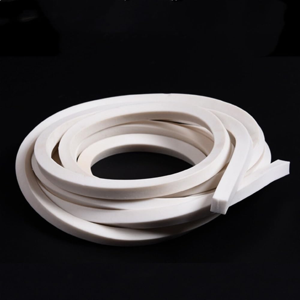 Cord Sealing Gasket 1M Silicone Rubber Foamed Sponge Strip White Square Sealed Gasket Bars, Thickness 3-30mm Foam Weather Seal 1 piece(15x30mm)