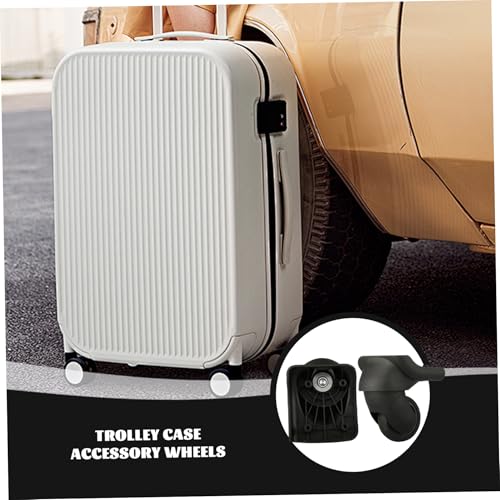 2Pcs Luggage Wheels 360° Rotating Wear-Resistant Black Plastic Suitcase Wheels Replacement for Travel Luggage Replacement Accessories Suitcase4