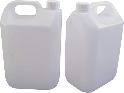5 Litre 1 Gallon - Plastic Jerrican / Jerrycan With Handle - Pack Of 2