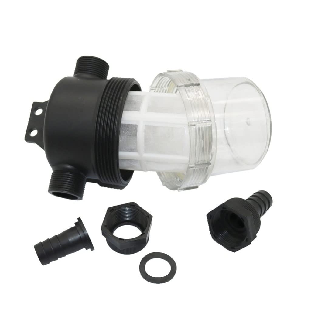 Filtros para tuberías Filtro de bomba agua alto caudal for hidrolimpiadoras (20 mm y 25 mm), prefiltro transparente malla 40 for riego jardines uso agrícola(20mm)