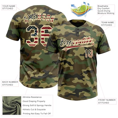 Fanscustom Custom 2-Button Softball Sports Uniforms Personalized Stitched Men Baseball Shirts Design Your Own Jerseys miniatura 3