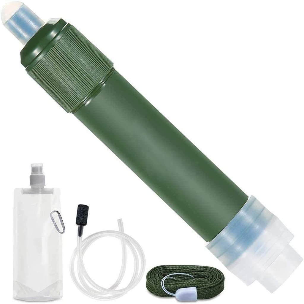 Filtro de Agua Portátil, Purificador de Agua Portátil, Emergencia del Filtro del Purificador de Agua de Supervivencia para Exteriores, Viajes, Campamento, Senderismo