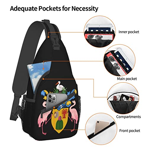 Mochila tipo bandolera unisex negra de LIUHUALLHH miniatura 5