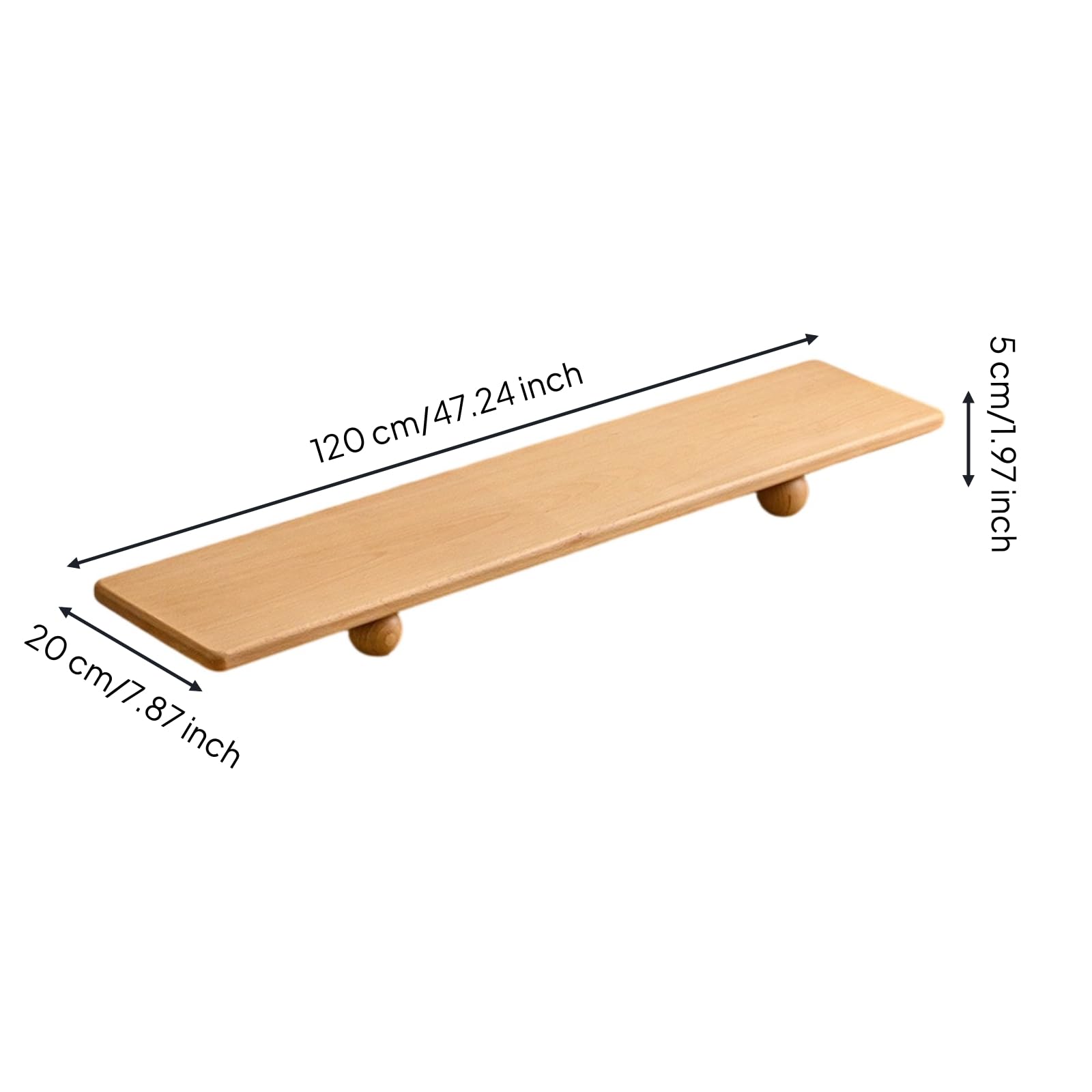 rockible Supporto da Scrivania Rialzo Schermo Base Pc Organizzatore per Laptop in Legno Massello Nera Spazio Extra per Accessori Bordi Smussati Adatto per Ufficio Office, Faggio, 120 20 5