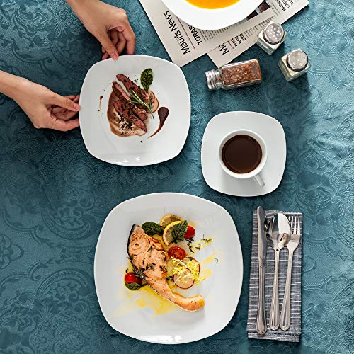MALACASA, Serie ELISA, Vajillas de Porcelana, Juego de Café, 30 Piezas, con 6 Tazas, 6 Platos, 6 Platos de Postre, 6… - Imagen 6