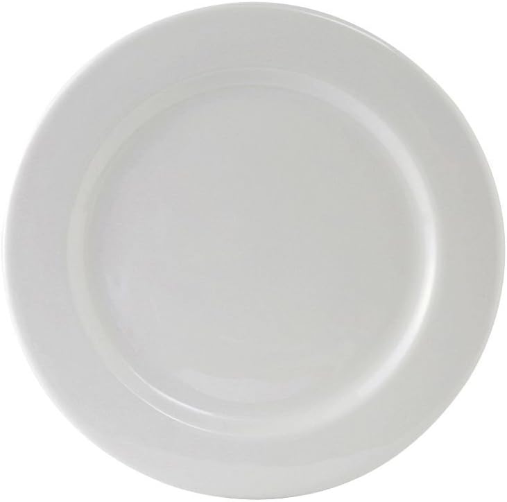 Tuxton 7.5" Rolled Edge Wide Rim Alaska White Plate