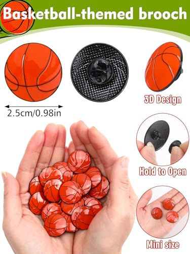 Image of JUNEBRUSHS 28pcs Basketball Enamel Pins Sports Lapel Pins for Basketball Lovers Party Birthday Themed Party Decorations Supplies Favors Backpack Hat Decor Accessories