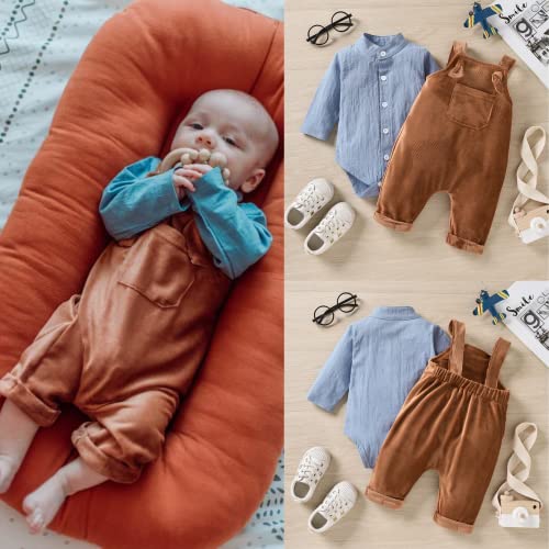 Unutiylo Baby Boys Clothes for Gentleman Outfits,Toddler Overalls Baby Suspender Pants and Bodysuit Romper - Image 4