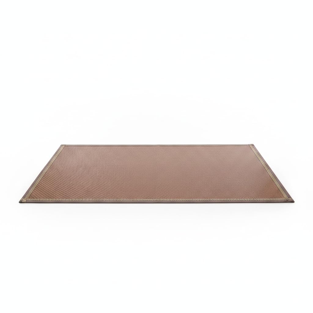 Plaid canapé fibre végétale marron antidérapant 180x70 protège canapé été
