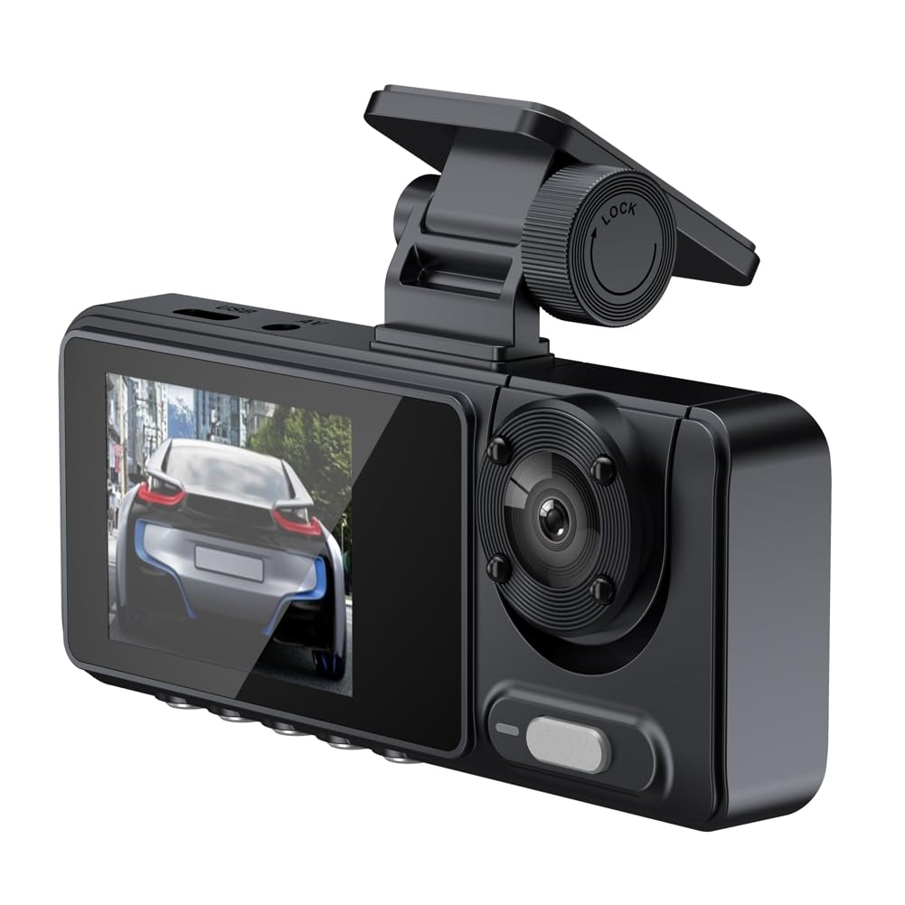 HUIOP Rejestrator kamery samochodowej, 2 kamery Dash Cam wielojęzyczny przezroczysty samochód nagrywanie wideo kamera szerokokątna kamera samochodowa rejestrator bezpieczeństwa jazdy