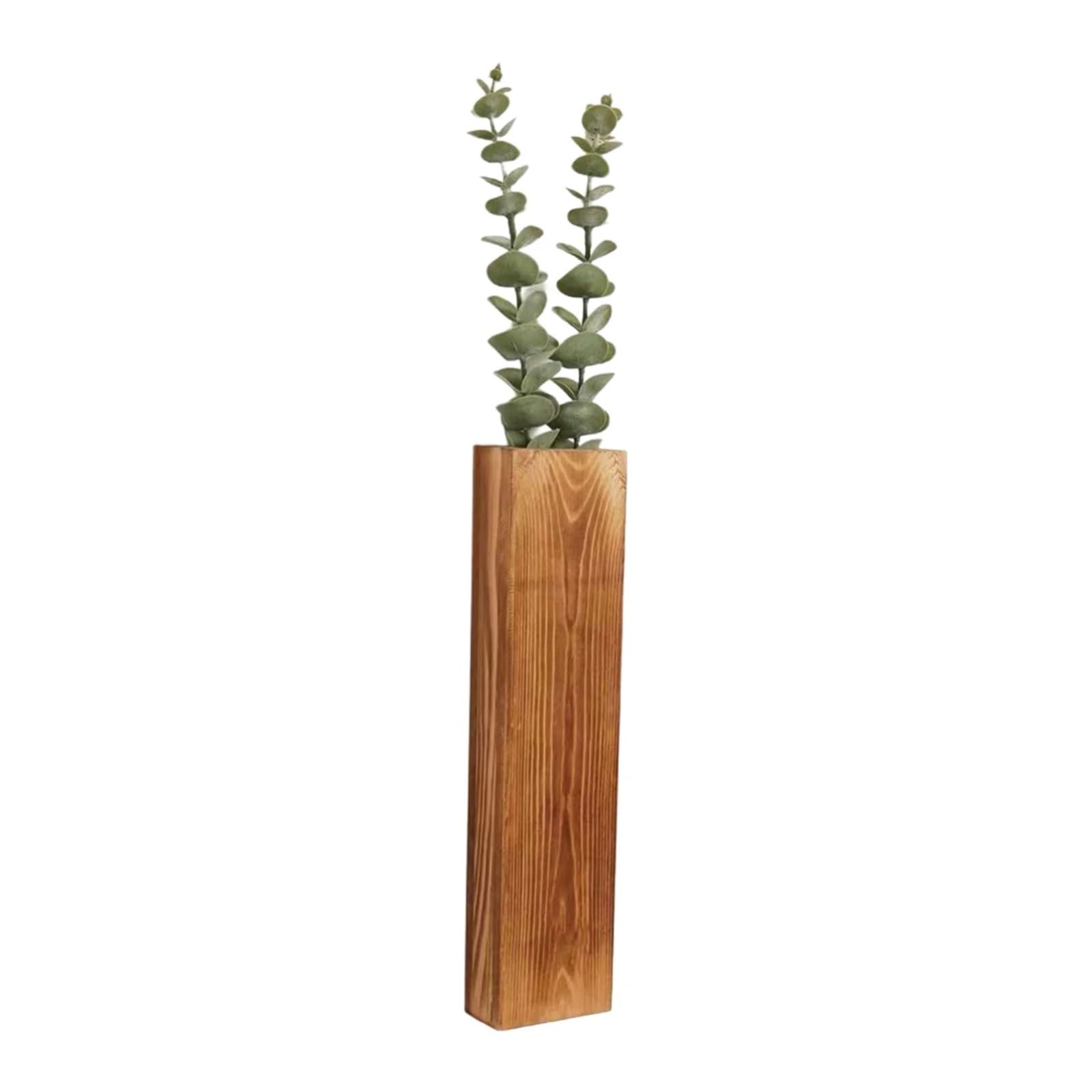 Wandvase Pflanzgefäß mit Taschenvase aus Holz for die Wand