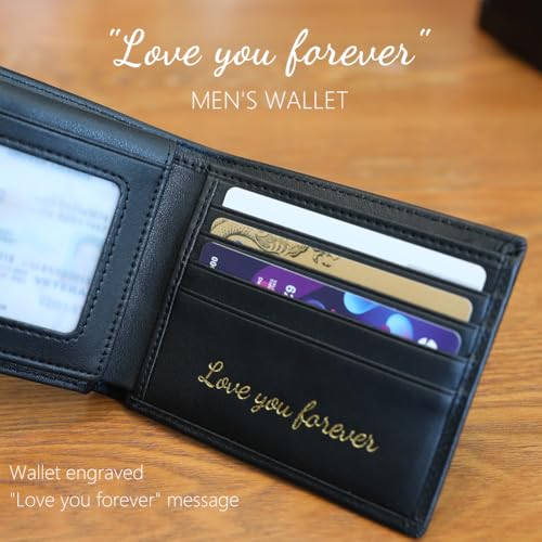 Full of Love Men's Wallet, Unique Birthday Gifts for Men, Genuine Leather Wallet for Men, Meaningful Mens Gifts Ideas for Husband Dad Son...for Father's Day Valentine's Day Christmas2