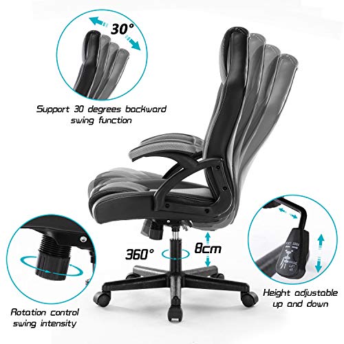 DEER HUNTER Gaming Style Computer Office Desk Chair (Gray) Bry More