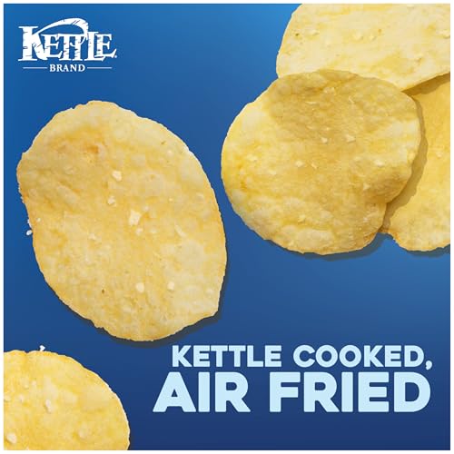Image of Kettle Brand Potato Chips, Air Fried Sea Salt and Vinegar Kettle Chips, 11.25 Oz Party Size Bag (Pack of 4)