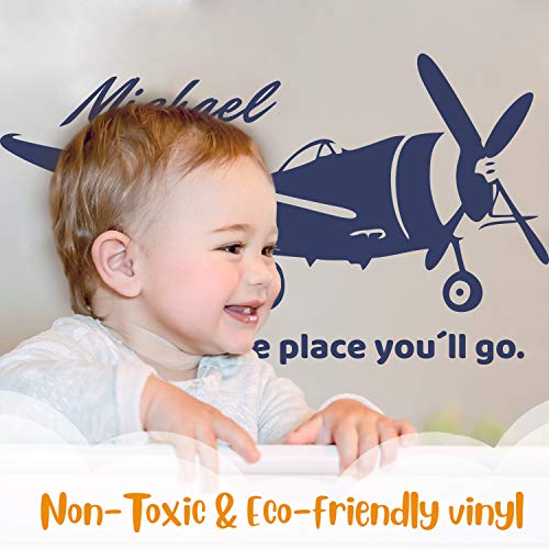 Vinilo decorativo personalizado avión para pared miniatura 2