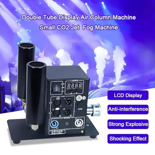 Máquina de niebla de CO2 de doble cabeza, cañón de niebla fría para DJ, control DMX 512, altura del chorro de 5-6 m (16,4-19,7 pies), para conciertos, fiestas, cumpleaños y bodas miniatura 5