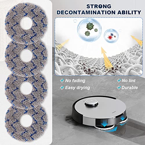 Image of Replacement Parts for ECOVACS DEEBOT X1 OMNI Turbo T10 T20 Omni T20 /T20 Max /T20 Pro Robot Vacuum Cleaner - Spare Accessories Kit Include 1 Main Brush 4 Side Brushes 4 Filter 4 Mop Pads 2 Dust bag