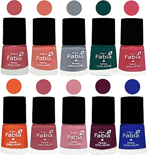 Image of ALL IN ONE (PACK OF 10), Long Lasting Glossy Nail Polish, 6 ml Each, All Vibrant Colours,02031