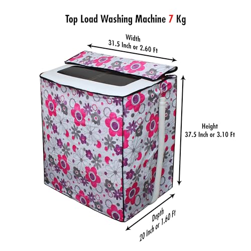 Image of DREAM CARE Waterproof & Dustproof Washing Machine Cover Top Load & Semi Automatic Suitable for 7 kg, 7.2 kg, 7.5 kg (83 x 95 x 51 cms)