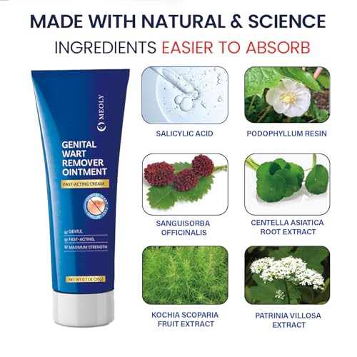 Image of MEOLY Genital Wart Remover Cream: Genital Wart Removal Ointment with Salicylic Acid Fast-Acting, Gentle for Men and Women
