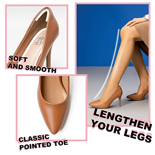 Trary Women’s High Heel Dress Pump Pointed Toe Shoe Classic Office Special Dressy Casual #TOP4