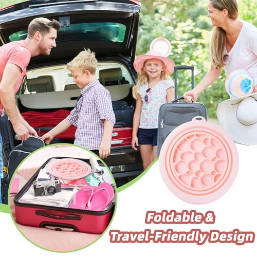 Image of Face Bowl for Ice with Built-In Icetray, Silicone Ice Facial Foldable Washbasin,Ice Bath for Face,Facial Plunge Bowl, Face Icebath at Home, Pink