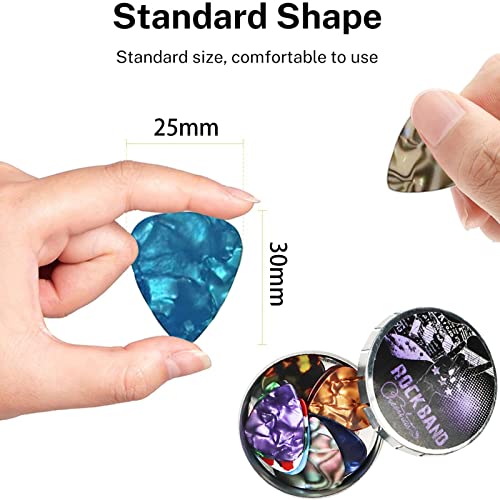 Médiators pour guitare, 12 Médiator en celluloïd Guitar Picks Médiators avec Boîte en Métal, plectre pour guitare… - Les Beatles, Paul McCartney, John Lennon, RIngo Starr, George Harrison Médiators pour guitare, 12 Médiator en celluloïd Guitar Picks Médiators avec Boîte en Métal, plectre pour guitare… – Image 3