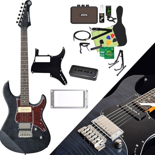 YAMAHA PACIFICA611VFM TBL カスタムパーツ付き エレキギター初心者14点セット 【充電式ミニアンプ付き】 ブラック 黒 ヤマハ