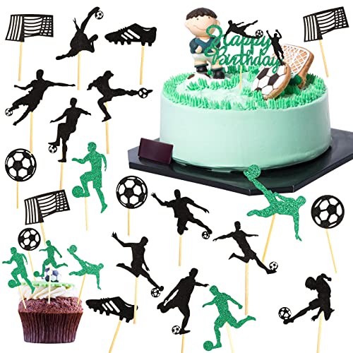 25pcs décorations de gâteau de football drôles, décorations de gâteau de football personnalisées, décorations de gâteau de football pour fête d'anniversaire sur le thème du football Cover