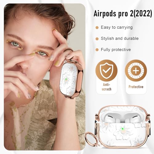 Image of for Airpods Pro 2 Case with Lock,TPU Soft Cases for Airpods Pro Case 2nd /1st Gen,Shockproof for Airpod Pro 2nd Generation Cases Cute Pattern Women Girl with Keychain,Morning Glory