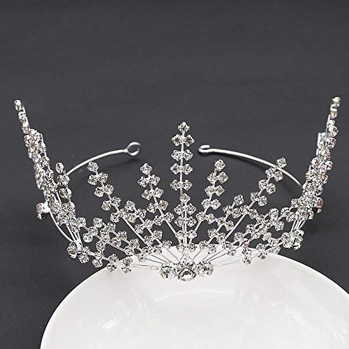 Preisvergleich Produktbild Haarschmuck Für Damen Krone, Märchenprinzessin Königin Krone Silber Halbrunder Streifen Mit Zirkonia Stirnbänder Für Mädchen Haarschmuck Braut Hochzeit Geburtstagsfeier Prom Halloween Eingelegt