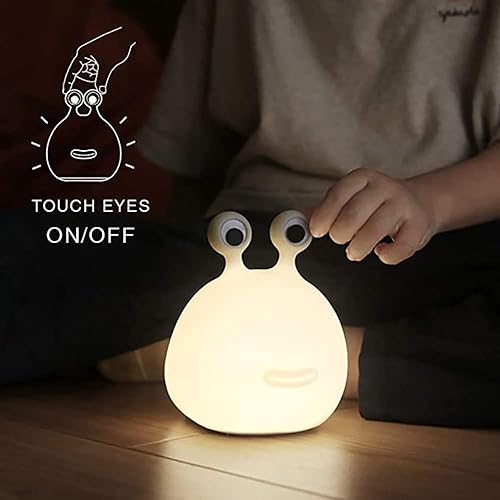 Miniatura 2 de HPYDIY Luz nocturna de babosa, lámpara de silicona para niños, recargable por USB, lindas lámparas de animales, ajuste de temporizador, lámpara de