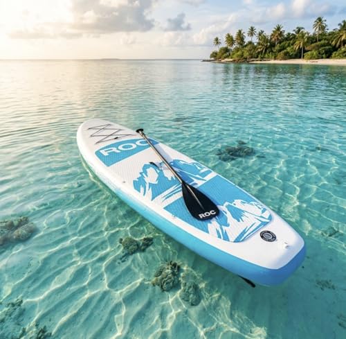 Image of Roc Inflatable Stand Up Paddle Board 10' 6 inch with Premium SUP Paddle Board Accessories, Wide Stable Design, Non-Slip Comfort Deck for Youth & Adults