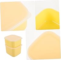 Vista 3 de Kichvoe Contenedor de queso rebanado de 4.7 x 3.5 pulgadas para refrigerador, caja de soporte de rebanada de queso para refrigerador-2 tamaños