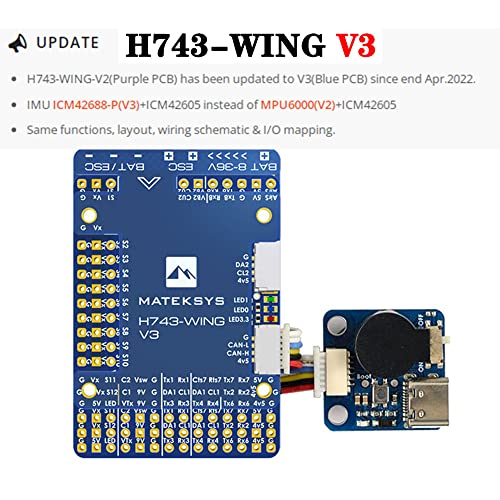 Image of SoloGood RC Drone Flight Controller H743-WING V3 FC Built in OSD BEC Current Sensor Betaflight or Inav Configurator for RC FPV Airplane