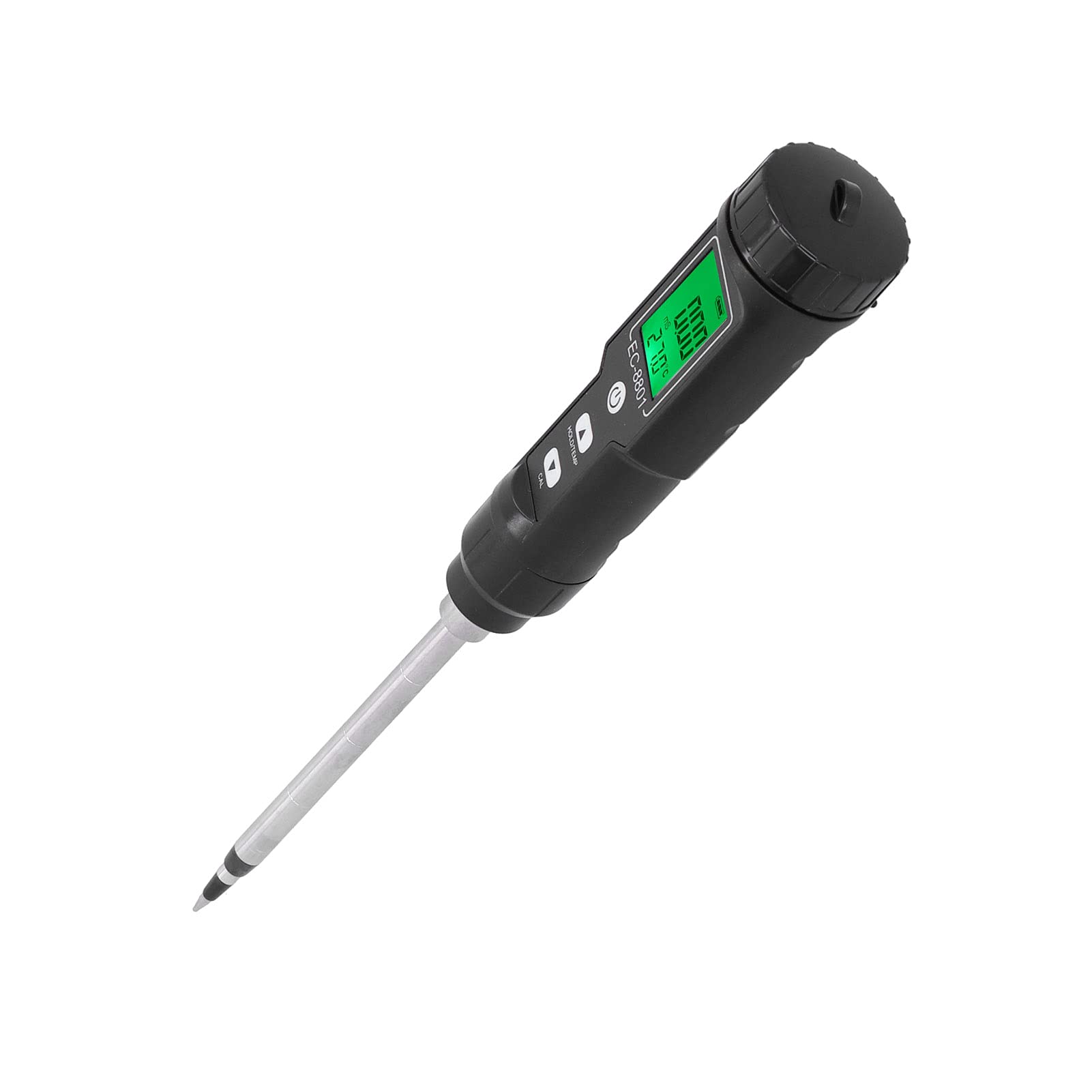Tnfeeon Termómetro de Suelo Medidor de EC Mide EC de 0,00 a 10,00 Ms/cm y Temperatura de -22,0 °F a 176,0 °F para Jardineros Compacto 11,02 X 1,46 Pulgadas Impermeable Fácil Operación Ideal para