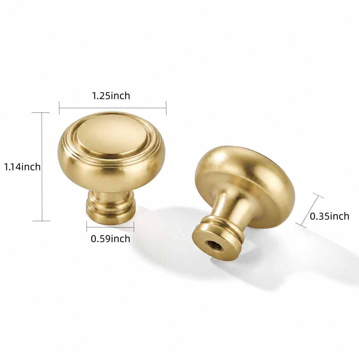 Round Champagne Bronze Cabinet Knob - 482, 1-1/4 in (32 mm) — KHTUMEWARE