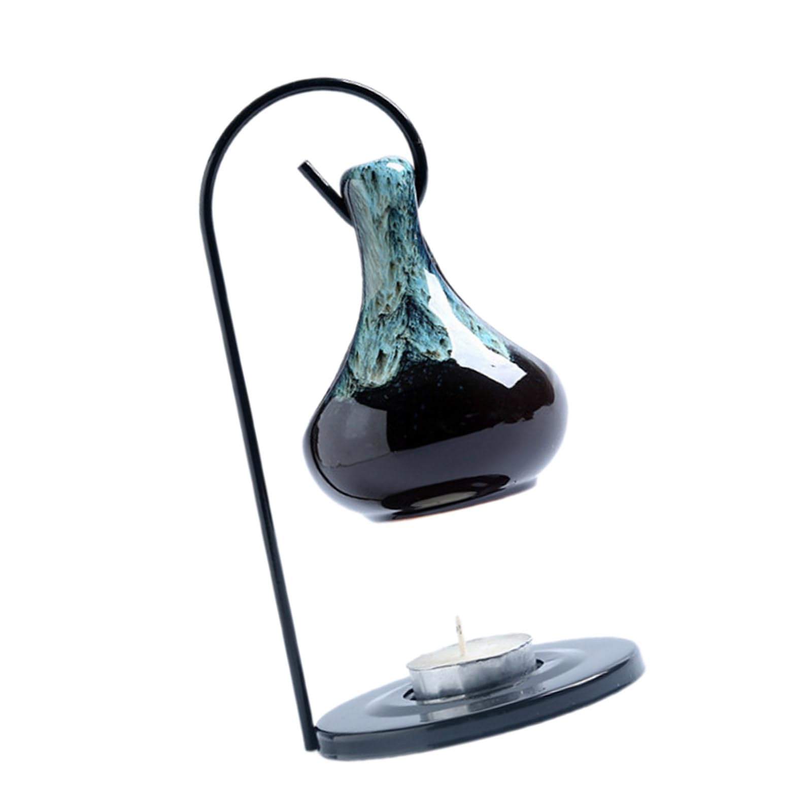Hanging Glazed Ceramics Essential Oil Burners Aromatherapist Diffuser Tealight Holder With Iron Stand Home Decors Wax Melt Warmer