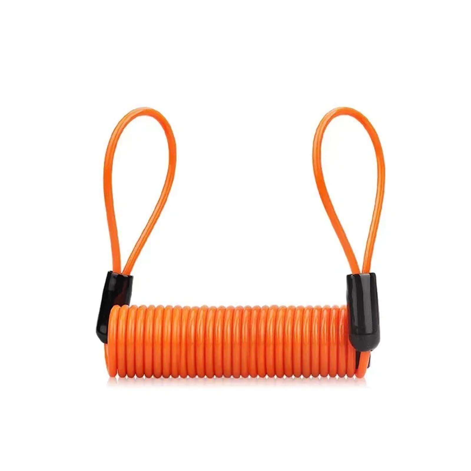 Bqwyedpl Orange Motorcycle Handlebar Lock Spring Cable Lock Anti Theft Rope Alarm Disc For Motorcycle/Bike Security Reminder Protection Accessories Motorcycle Chain And Padlock(Orange)