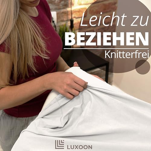 Luxoon Kissenbezug für Gesundheitskissen – 95% Baumwolle / 5% Elasthan, Atmungsaktiv und Hautfreundlich, Waschbar, Für Komfort und Hygiene 2er Pack 30-45 x 50-65 cm, Weiß