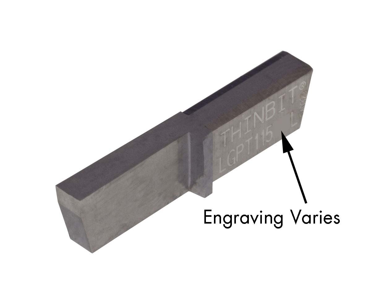 THINBIT 3 Pack LGPT115D2LE 'L' Series, TiAlN Coated Carbide, Parting Insert for Steel, Titanium, Nickel Alloys and Stainless Steel with Interrupted Cuts