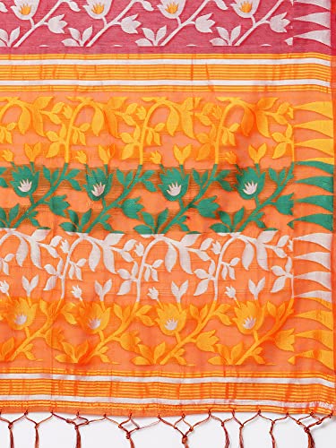 Image of AKHILAM Women's Cotton silk Woven Design Saree With Unstitched Blouse Piece(COTFLW09 Parent)