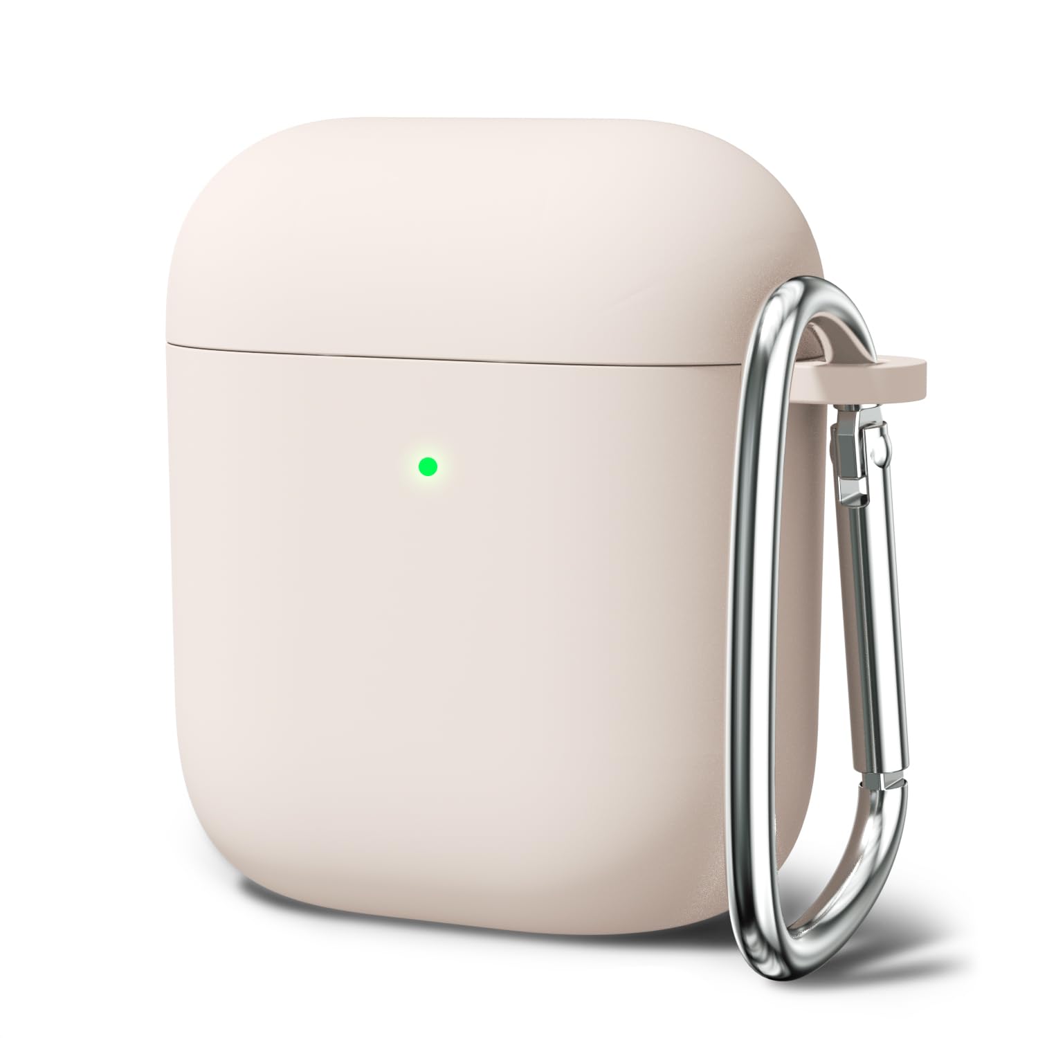 Oakxco Airpods Case, Silicone Cover for 1st/2nd Gen, Soft TPU Rubber Gel, Compatible with Apple Airpods Charging Case, Beige