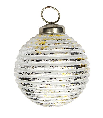DECOLINE Glas Weihnachtskugeln 4 Stück Strudel Ø 8cm Silber/Gold